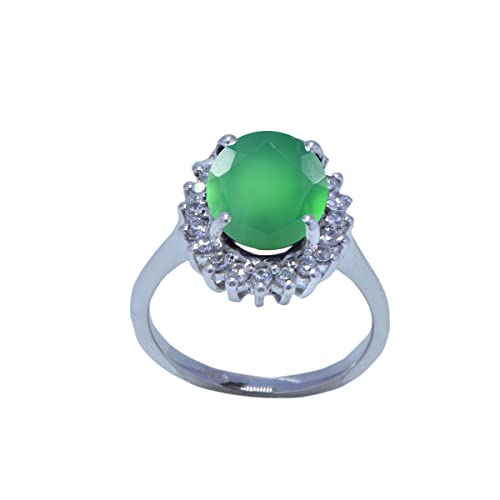 Anillo de plata sólida de ónix verde facetado de piedras preciosas reales - joyería más vendido tiendas regalo para aniversario apilar anillo -SR2-GON-FC-1117-h uk, Piedra, Ónice verde