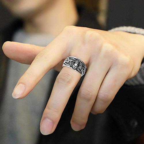 Anillo gótico vikingo Hallow Out Anillos de zorro de dibujos animados Anillos de color plateado vintage para hombres Mujeres Retro Punk Hip Hop Party Night Club Ring Joyas Regalos