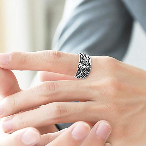 Anillo gótico vikingo Hallow Out Anillos de zorro de dibujos animados Anillos de color plateado vintage para hombres Mujeres Retro Punk Hip Hop Party Night Club Ring Joyas Regalos
