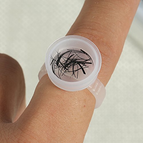 Anillos de la taza de tinta del tatuaje, 100/200/500 unids profesional desechable de la ceja del arte del clavo anillos pigmento titular de la herramienta de contenedor de gran tamaño(WHITE 200PCS)