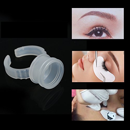 Anillos de la taza de tinta del tatuaje, 100/200/500 unids profesional desechable de la ceja del arte del clavo anillos pigmento titular de la herramienta de contenedor de gran tamaño(WHITE 200PCS)