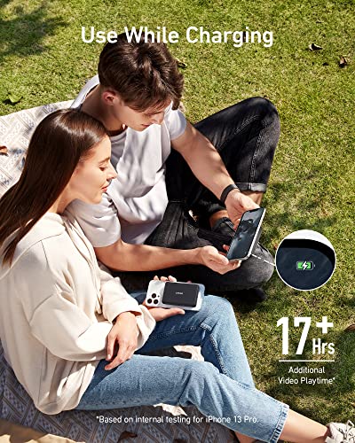 Anker 521 Batería Externa Magnética (PowerCore Magnetic 5K), Powerbank inalámbrica portátil con 5.000mAh y Cable de Carga USB-C, Compatible con iPhone 13 Serie/iPhone 12 Serie