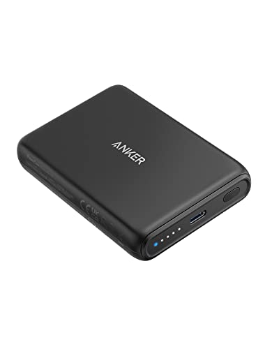 Anker 521 Batería Externa Magnética (PowerCore Magnetic 5K), Powerbank inalámbrica portátil con 5.000mAh y Cable de Carga USB-C, Compatible con iPhone 13 Serie/iPhone 12 Serie