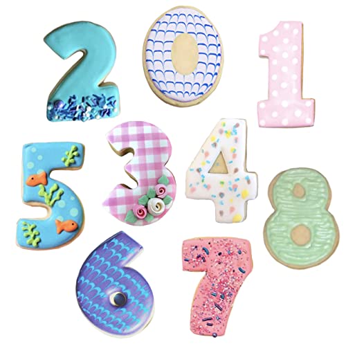 Ann Clark Cookie Cutters Juego de 9 cortadores de galletas números con libro de recetas
