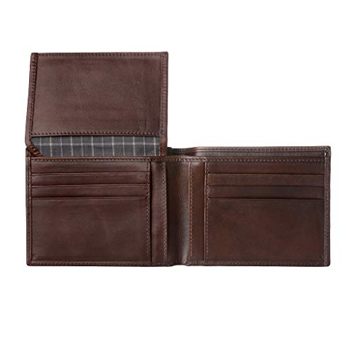 Antica Toscana Cartera Hombre de Verdadera Piel Italiana con 9 Bolsillos para Tarjetas y 2 para Billetes Castaño