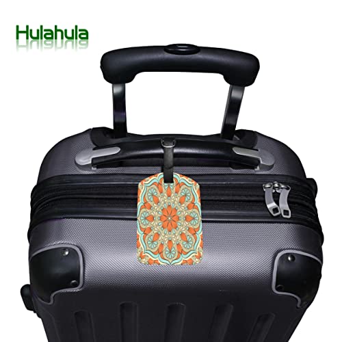 Antiguo Oriental Floral Retro Viaje Etiqueta del Equipaje con la Tarjeta de la ID del Nombre Etiquetas de la Maleta para Niños Niñas(3PACK)