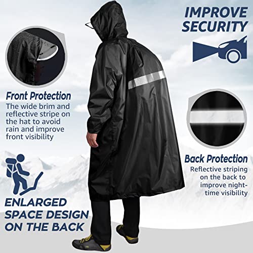 Anyoo Unisex Rain Coat Senderismo Impermeable Empaquetado Impermeable Largo