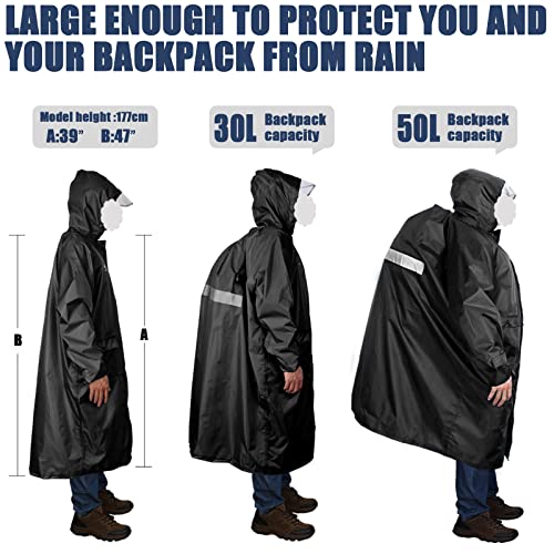 Anyoo Unisex Rain Coat Senderismo Impermeable Empaquetado Impermeable Largo