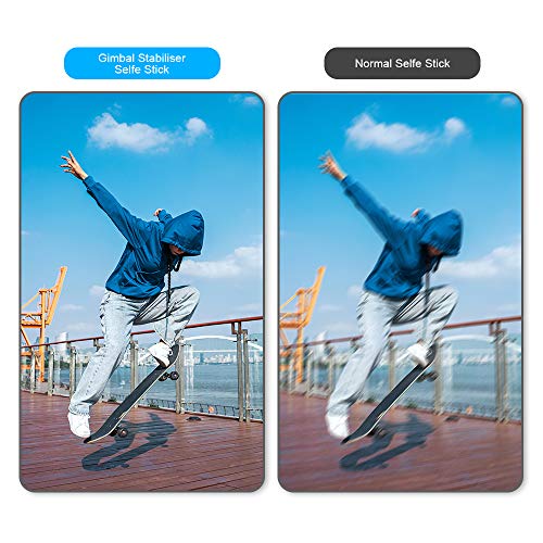 Apexel 1-Eje Plegable portátil Selfie Palo con Control inalámbrico de 10m, trípode antivibración, estabilizador de cardán de Equilibrio automático, Compatible para teléfonos Inteligentes iOS/Android.