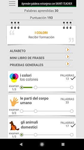 Aprender palabras en italiano con Smart-Teacher