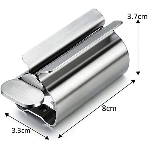 Apretadores de Tubos, 3 Piezas Exprimidor de Pasta de Dientes, Soporte para Asiento Pasta Dientes, Exprimidor de Pasta de Dientes, Dispensador Pasta Dientes Giratoria Acero Inoxidable, para Baño