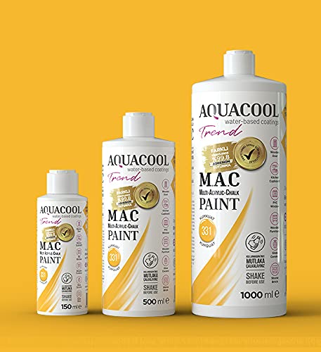 AquaCool Kumquat 331 - Pintura de secado rápido para interiores y exteriores con muebles, madera, plástico, vidrio, cerámica, piedra (1000 ml, Kumquat 331)