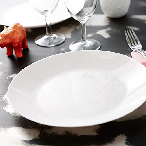 Arcopal Zelie Set 12 platos hondo, Vajilla vidrio opal extra resistente, 20cm, Blanco