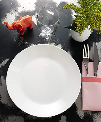 Arcopal Zelie Set 12 platos hondo, Vajilla vidrio opal extra resistente, 20cm, Blanco