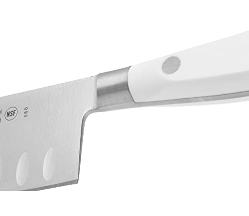 Arcos Serie Riviera Blanc, Cuchillo Santoku Cuchillo Asiático, Hoja de Acero Inoxidable Forjado Nitrum 180 mm, Mango de Polioximetileno, POM Color Blanco