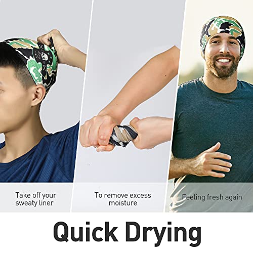 Arcweg Gorra Verano de Ciclismo Run Moto Skull Cap Gorra de Casco de Ciclismo para Hombres Absorbente de Sudor Plegable,Suave Transpirable protección UV Jogging UPF 50+