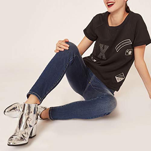 Armani Exchange 9,5 Ounces Stretch Mid Wash Vaqueros Skinny, Azul (Indigo Denim 1500), 38/L28 (Talla del Fabricante: 25) para Mujer