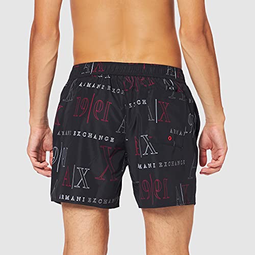 Armani Exchange Allover Logo Bañador, Heritage Black, M para Hombre