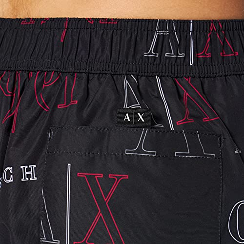 Armani Exchange Allover Logo Bañador, Heritage Black, M para Hombre