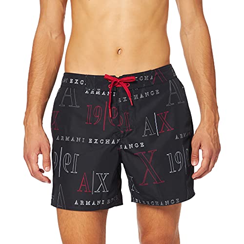 Armani Exchange Allover Logo Bañador, Heritage Black, M para Hombre