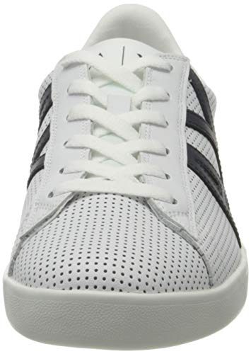 Armani Exchange AX Logo Box Sole Sneakers, Zapatillas Hombre, Blanco (Opt White+Navy+Red M476), 42 EU