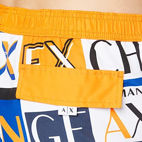 Armani Exchange Bianco Boxer W/Slits Disfraces de tamaño Adulto, L para Hombre