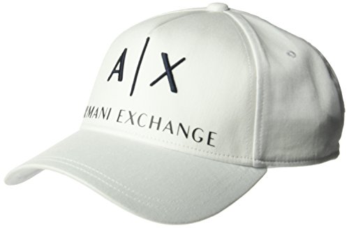 Armani Exchange Corp Logo Baseball Cap Gorra de béisbol, Blanco (Bianco-White 00010), Talla única (Talla del Fabricante: TU) para Hombre