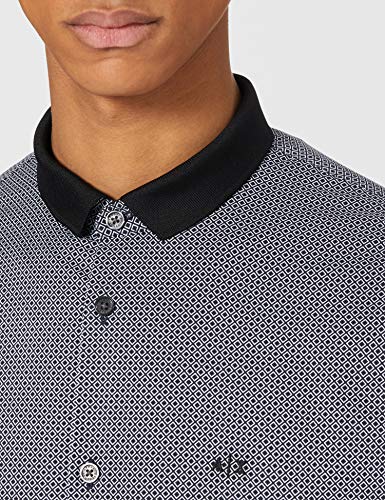 Armani Exchange Cotton Poplin Black/White Diamonds Shirt Camisa, L para Hombre