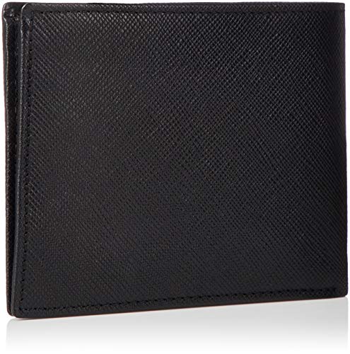 Armani Exchange Leather Trifold Credit Card Wallet, Triple con Tarjeta Hombre, Black, One Size