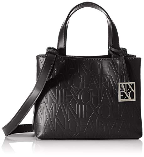 Armani Exchange Liz Small Open Shopping Tote, Negro (Nero - Black), 18x13x26 cm (B x H x T)