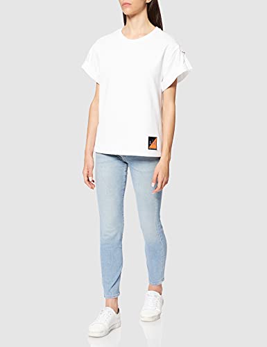 Armani Exchange Nylon Short Sleeves with Buckle and Tonal Tape Sudadera, Blanco, S para Mujer