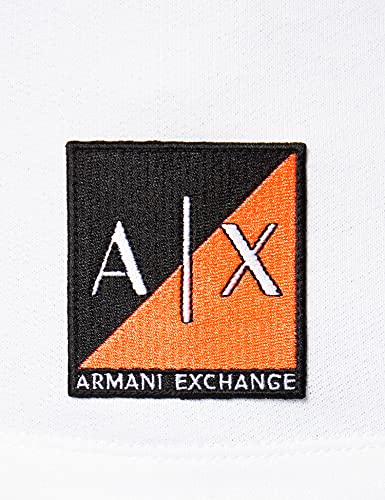 Armani Exchange Nylon Short Sleeves with Buckle and Tonal Tape Sudadera, Blanco, S para Mujer