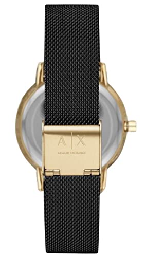 Armani Exchange Reloj de Acero Inoxidable con Tres Manecillas para Mujer Armani Exchange, Tamaño de Caja de 36 mm, Negro