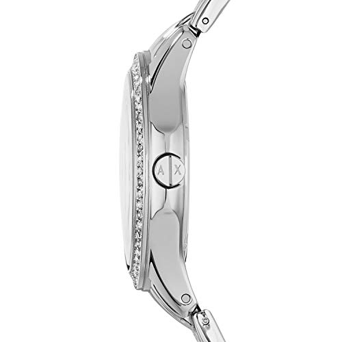 Armani Exchange Reloj para Dama de Acero Inoxidable con Tres Manecillas Armani Exchange, Tamaño de Caja de 36 mm, Plata