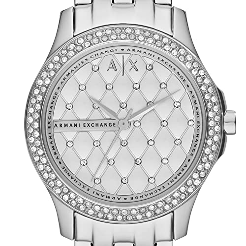 Armani Exchange Reloj para Dama de Acero Inoxidable con Tres Manecillas Armani Exchange, Tamaño de Caja de 36 mm, Plata