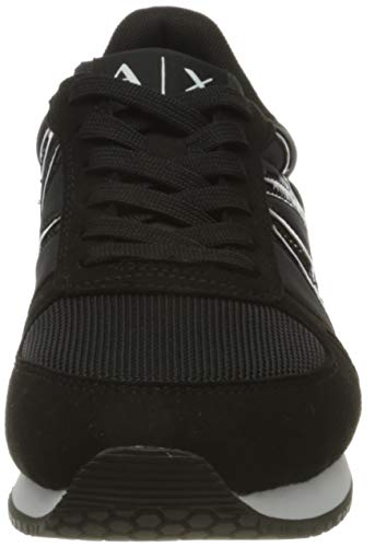 Armani Exchange Retro Running, Zapatillas Mujer, Negro, 37 EU