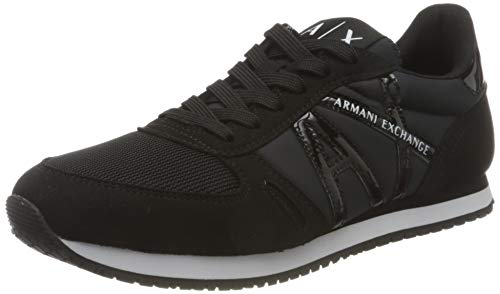 Armani Exchange Retro Running, Zapatillas Mujer, Negro, 37 EU