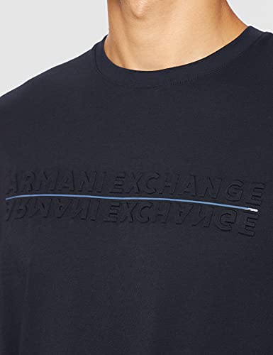 Armani Exchange Round neck and big logo T-Shirt, Navy, S