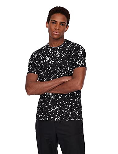 Armani Exchange with Fantasy Fabric T-Shirt, BLACK POLLOCK, S