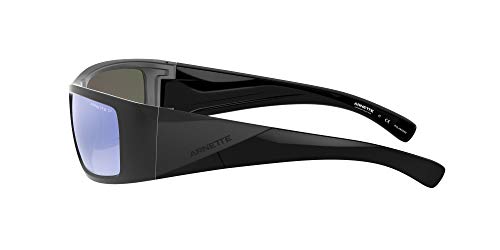 ARNETTE Gafas de sol rectangulares An4286 para hombre, Espejo negro mate/gris polarizado al agua