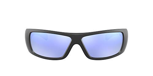 ARNETTE Gafas de sol rectangulares An4286 para hombre, Espejo negro mate/gris polarizado al agua