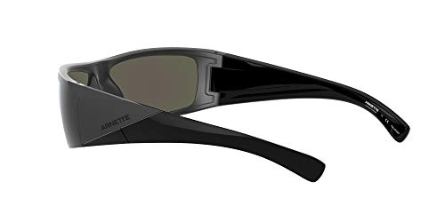 ARNETTE Gafas de sol rectangulares An4286 para hombre, Espejo negro mate/gris polarizado al agua