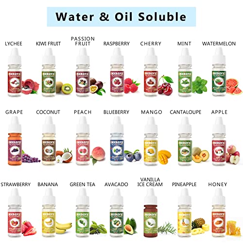 Aromas Alimentarios - 30 Sabores sabor alimenticio concentrado sin azúcar y sin calorías, se utiliza para hornear, pasteles, bebidas, helados