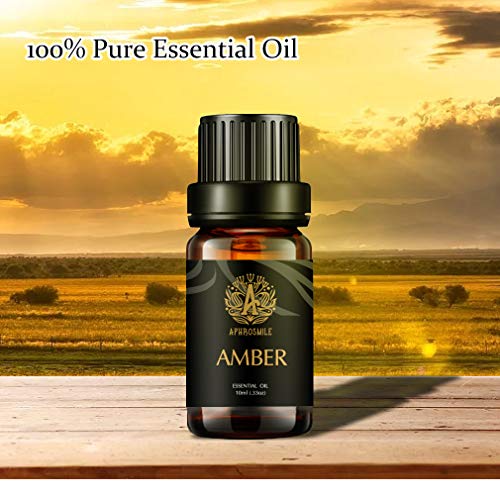 Aromaterapia Ámbar aceite esencial para difusor, 100% puro ámbar Aceite Esencial para humidificador,Masaje, 10ml Grado Terapéutico ámbar aceite fragancia para hogar, puro ámbar aceite para hacer