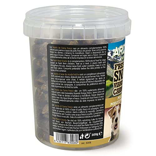 Arquivet Snacks naturales para perro - Carne fresca de pollo de granja - Chuches para perro - Golosinas para perro - Premios y recompensas para perros - 300 g