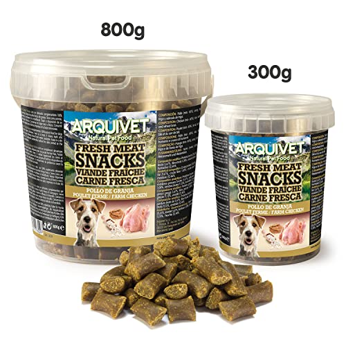 Arquivet Snacks naturales para perro - Carne fresca de pollo de granja - Chuches para perro - Golosinas para perro - Premios y recompensas para perros - 300 g