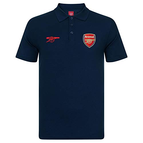 Arsenal FC - Polo Oficial para Hombre - con el Escudo del Club - Azul Marino - Large