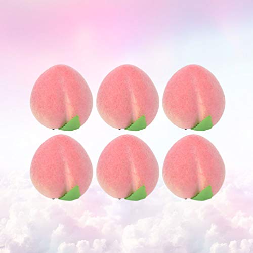Artibetter 12 Unids Artificial Fruta Melocotón Falso Melocotón Durazno Durazno con Hojas Simulación Rosa Melocotón Fotos Accesorios Fiesta Casa Cocina Decoración de Comida Juguete