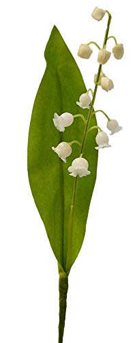 Artificielles.com - Muguet artificial de 1 filamento con follaje de 21 cm de alto