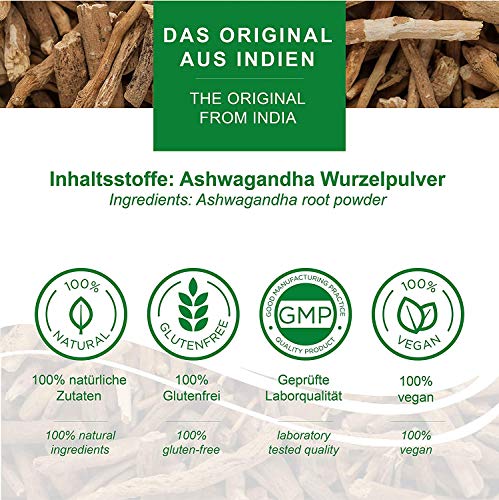 Ashwagandha cápsulas 600 mg o tabletas 1000 mg - producto natural puro - baya durmiente, cereza de invierno, ginseng indio (120 cápsulas)